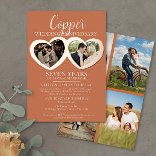 Invitation En Aluminium Mariage en cuivre anniversaire 7ème fête 6 photos