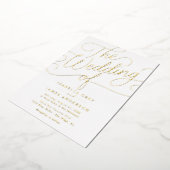 Invitation En Aluminium Mariage en écriture calligraphique dorée  (Rotation)