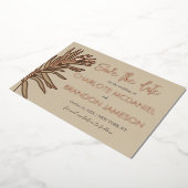 Invitation En Aluminium Mariage En Feuille De Palme Tropicale Enregistrer  (Rotation)