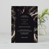 Invitation En Aluminium Mariage en marbre foncé Moody & Luxe Automne Elega (Debout devant)
