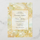 Invitation En Aluminium Mariage en pierre de Cristal de Champagne (Recto)