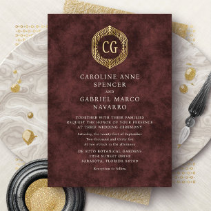 Invitation En Aluminium Mariage en plein air avec monogramme de style form