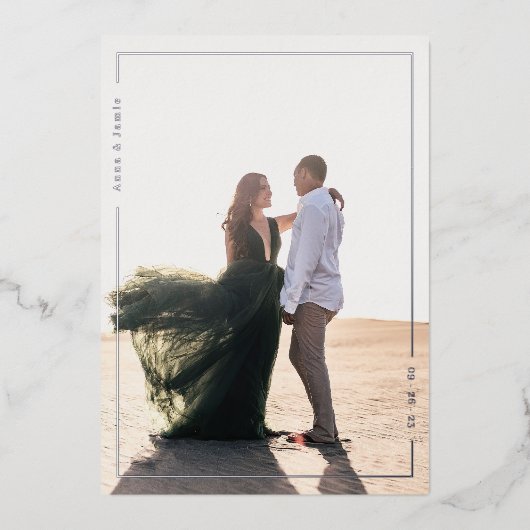 Invitation En Aluminium Mariage en rayon simple Enregistrer la date (Recto)