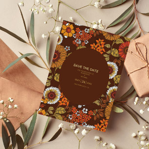 Invitation En Aluminium Mariage en terre cuite Retro Vintage Sixties