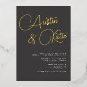 Invitation En Aluminium Mariage en typographie de script surdimensionné no (Recto)