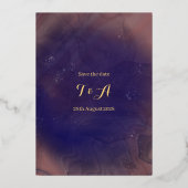 Invitation En Aluminium Mariage Enregistrer la date Purple Boho Arch Real (Verso)