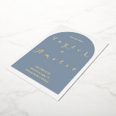 Invitation En Aluminium Mariage Enregistrer la date Simple Dusty Blue Arch (Rotation)