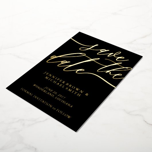 Invitation En Aluminium Mariage Enregistrer le script noir Date (Rotation)