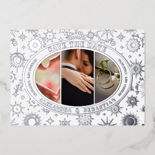 Invitation En Aluminium Mariage étoile céleste Enregistrer la date