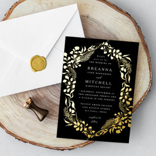 Invitation En Aluminium Mariage Eucalyptus et Fougère Dessinée à la Main O
