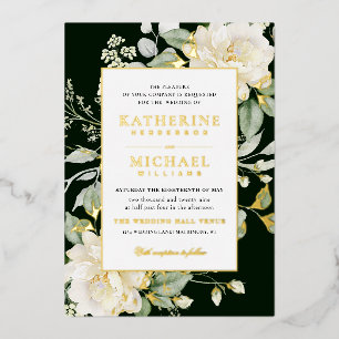Invitation En Aluminium Mariage Eucalyptus Rose Ivoire & QRcode Sage Vert