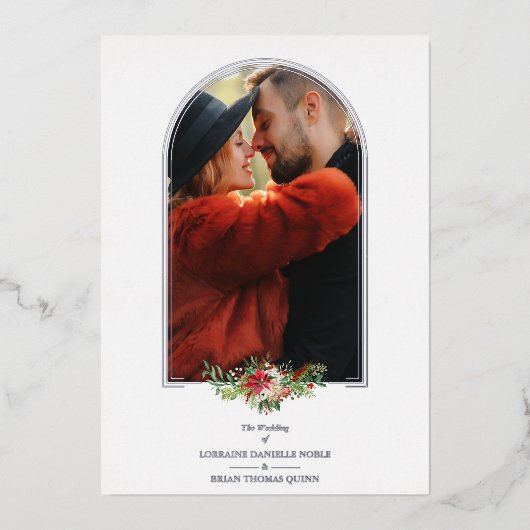 Invitation En Aluminium Mariage Fancy Arch Effet Arch Argent (Recto)