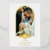 Invitation En Aluminium Mariage Fancy Golden Arch Effet photo (Recto)