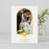 Invitation En Aluminium Mariage Fancy Golden Arch Effet photo (Debout devant)
