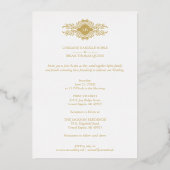 Invitation En Aluminium Mariage Fancy Golden Arch Effet photo (Verso)