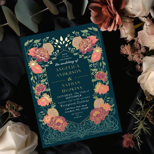 Invitation En Aluminium Mariage Fantastique dans un Jardin Floral Enchanté