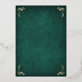Invitation En Aluminium Mariage Fantasy Dragon Vert (Verso)