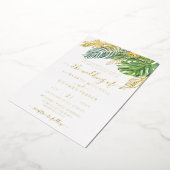 Invitation En Aluminium Mariage Feuille de palme sauvage tropicale (Rotation)