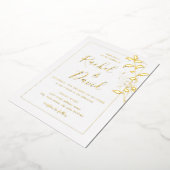 Invitation En Aluminium Mariage feuille or floral (Rotation)