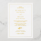 Invitation En Aluminium Mariage Feuille simple Gold Foil (Recto)