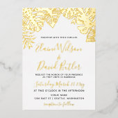 Invitation En Aluminium Mariage Feuille tropical (Recto)