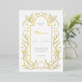 Invitation En Aluminium Mariage Feuille vert (Debout devant)