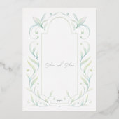 Invitation En Aluminium Mariage Feuille vert (Verso)