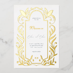 Invitation En Aluminium Mariage Feuille vert