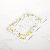 Invitation En Aluminium Mariage Feuille Vert Enregistrer La Date (Rotation)