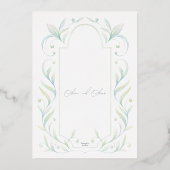 Invitation En Aluminium Mariage Feuille Vert Enregistrer La Date (Verso)