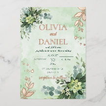 Mariage feuilles de feuillage or rose