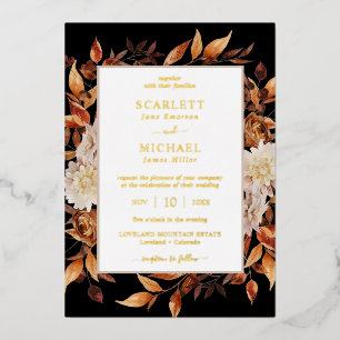 Invitation En Aluminium Mariage Feuilles Modernes