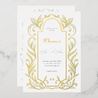 Invitation En Aluminium Mariage Feuilles Vertes