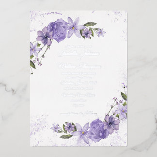 Invitation En Aluminium Mariage Fleur Purple