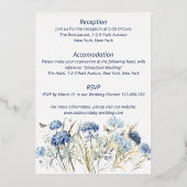 Invitation En Aluminium Mariage Fleur sauvage Aquarelle moderne (Verso)