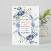 Invitation En Aluminium Mariage Fleur sauvage Aquarelle moderne (Debout devant)