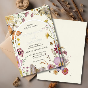 Invitation En Aluminium Mariage Fleur sauvage Bohemian Boho