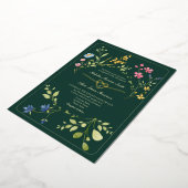 Invitation En Aluminium Mariage Fleur sauvage Emerald Green (Rotation)