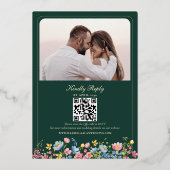 Invitation En Aluminium Mariage Fleur sauvage Emerald Green (Verso)