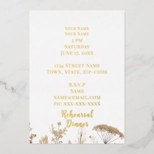 Invitation En Aluminium Mariage Fleur sauvage Golden Meadow