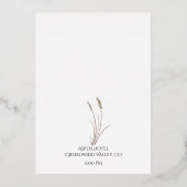 Invitation En Aluminium Mariage Fleur sauvage moderne (Verso)