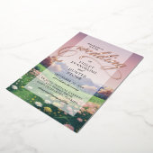Invitation En Aluminium Mariage Fleur sauvage paysager (Rotation)