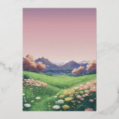 Invitation En Aluminium Mariage Fleur sauvage paysager (Verso)