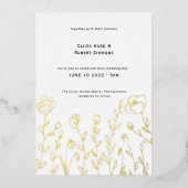Invitation En Aluminium Mariage Fleur sauvage simple (Recto)