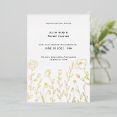 Invitation En Aluminium Mariage Fleur sauvage simple (Debout devant)
