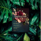 Invitation En Aluminium Mariage Fleuris Gras Marsala Sombre et Audacieux