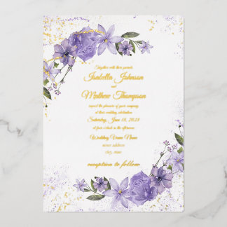 Invitation En Aluminium Mariage Fleuris Violet