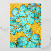 Invitation En Aluminium Mariage Fleurs turquoises (Verso)