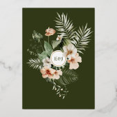 Invitation En Aluminium Mariage floral à hibiscus boho tropical (Verso)