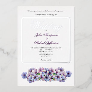 Invitation En Aluminium Mariage Floral Aquarelle Lilas Poétique Romantique